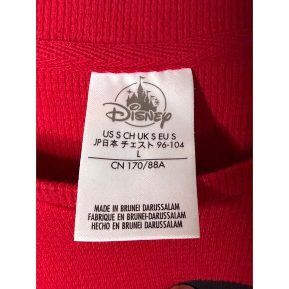 Disney Parks Mickey Mouse Santa Red Festive Thermal Long Sleeve Adult L 21x26 - Picture 5 of 7